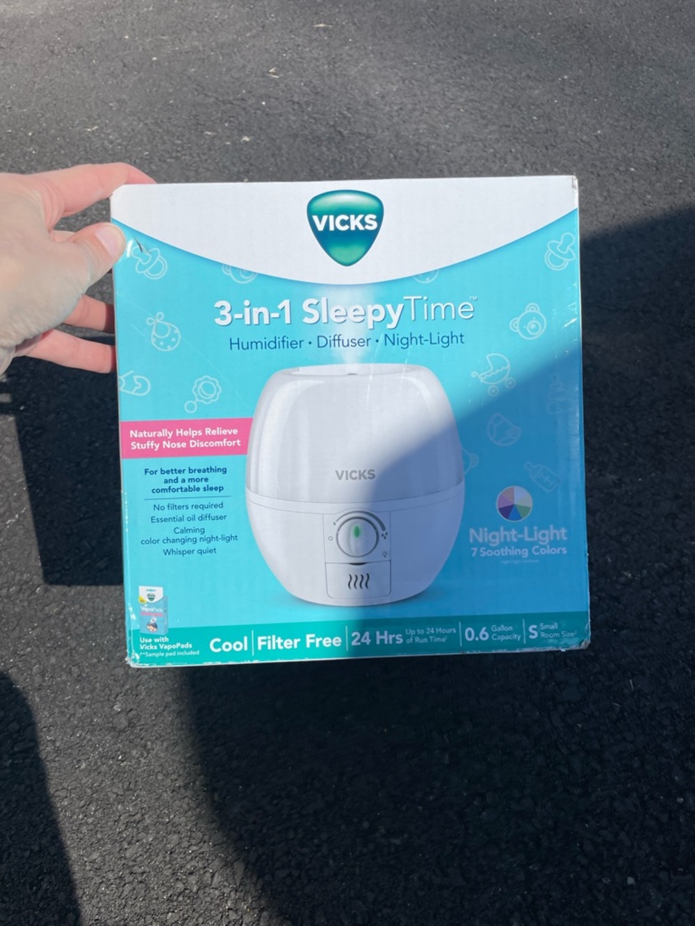 NIB Vicks Sleepy Time 3-in-1 Humidifier, Diffuser, and Night Light